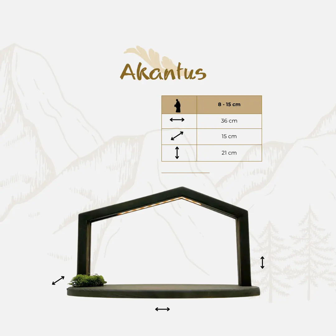 Größentabelle Krippenstall: "Akantus Design" stone