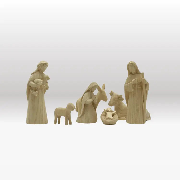 Krippenfiguren Set (7 Figuren) von Akantus natur