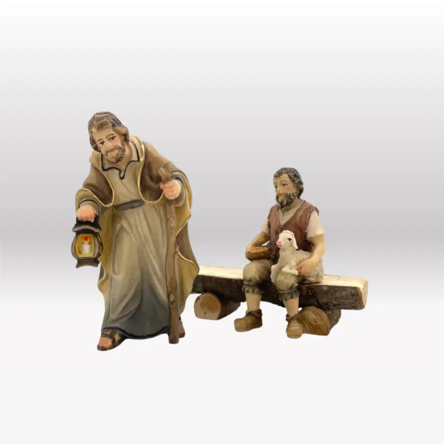 Hirte sitzend mit Lamm (ohne Bank) von Heimatkrippe-3