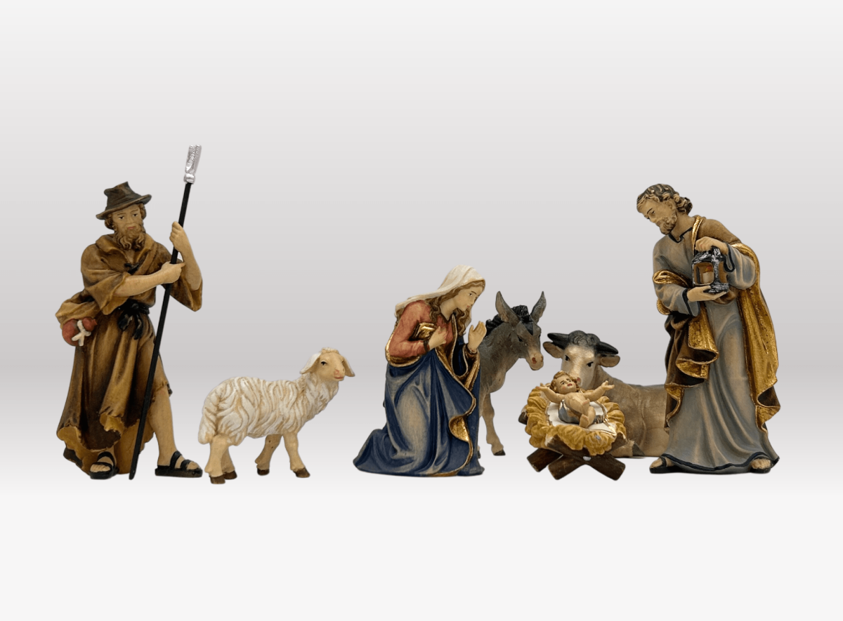 Jetzt kaufen Set di statuine senza capanna presepe (7 figure) - Presepe Kostner