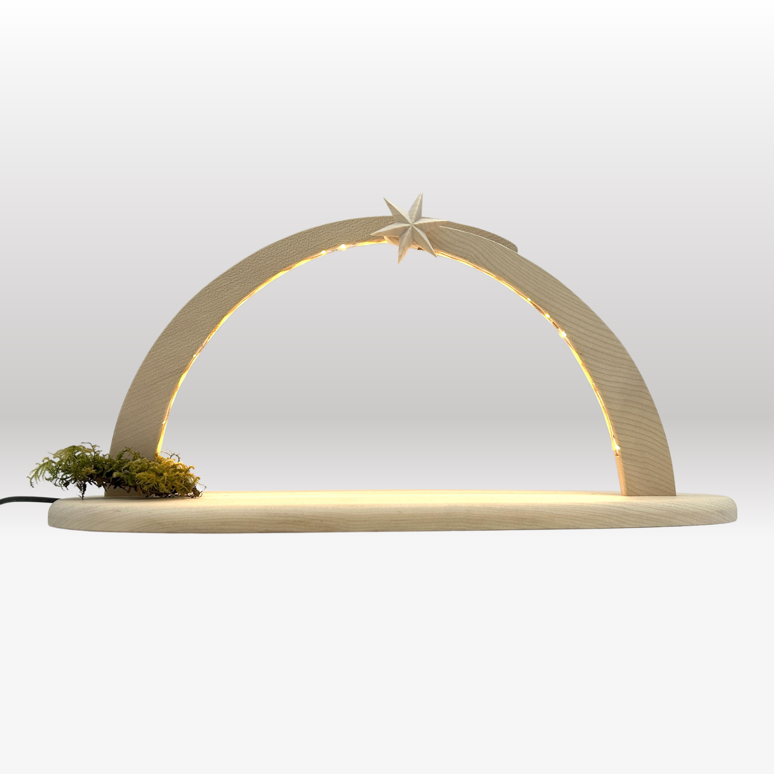 SACRA FAMIGLIA CON CAPANNA PRESEPE LUCE STELLARE CON ILLUMINAZIONE (2 FIGURE) - PRESEPE AMBIENTE DESIGN