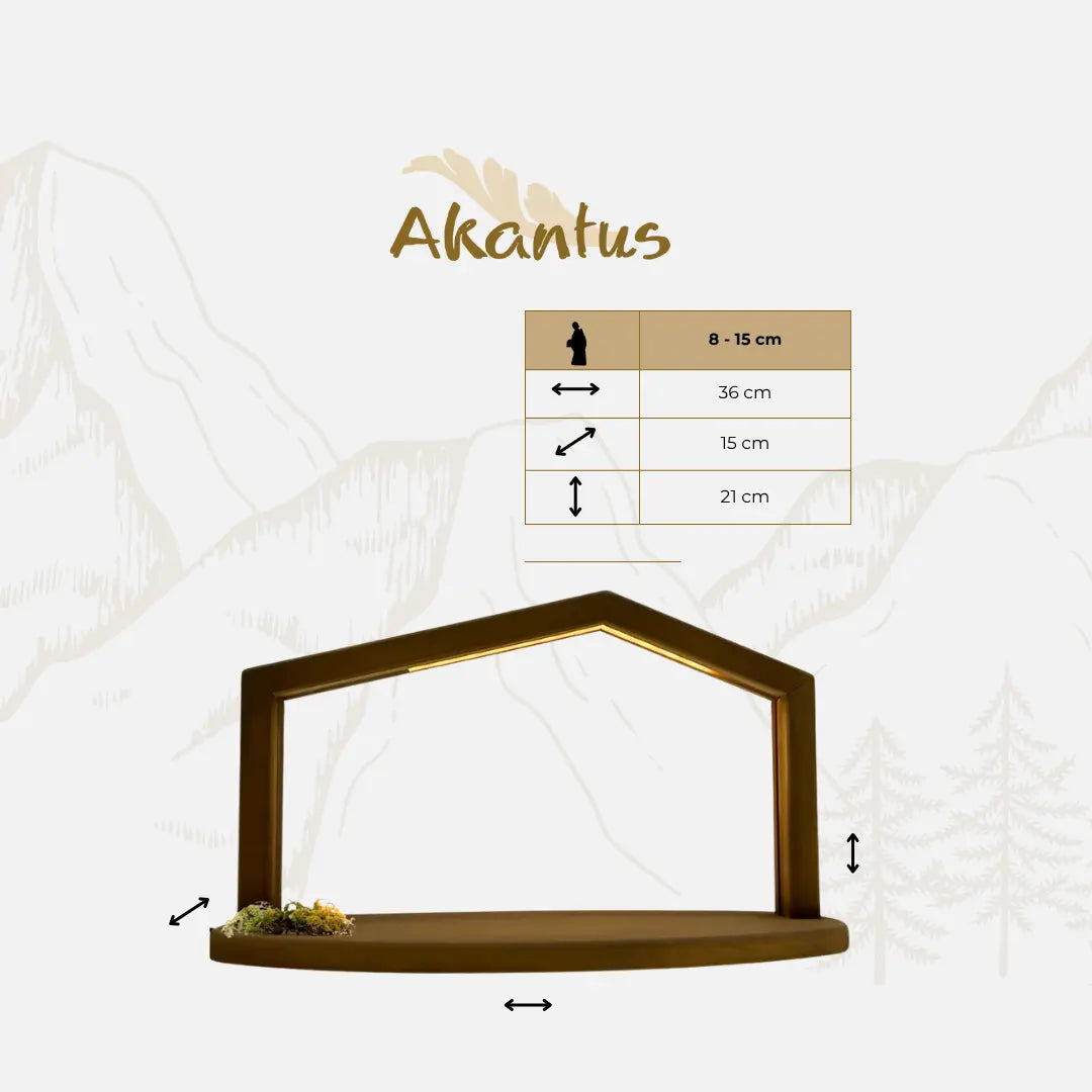 Größentabelle Krippenstall: "Akantus Design" brown