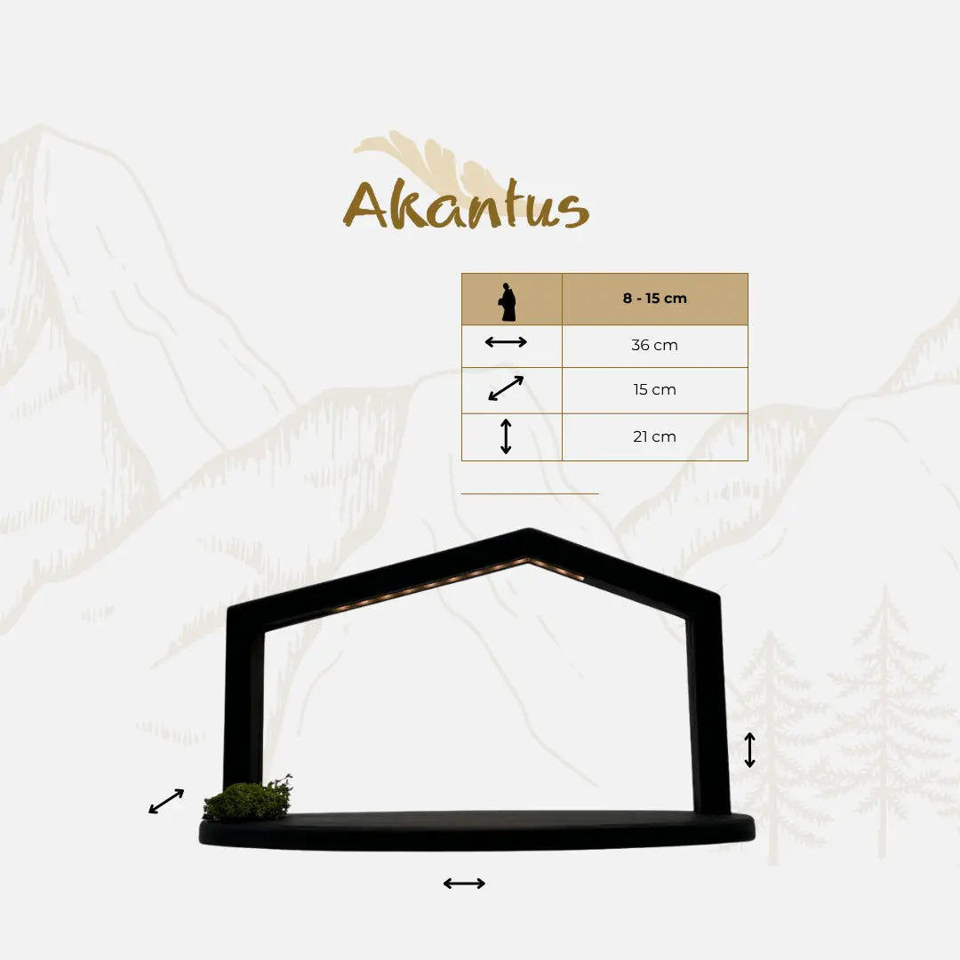 Größentabelle Krippenstall: "Akantus Design" black