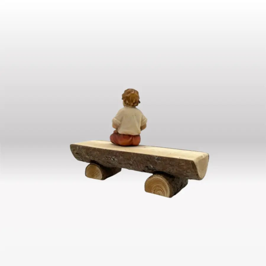 Hirtenjunge sitzend mit Kitz (ohne Bank) von Heimatkrippe-2