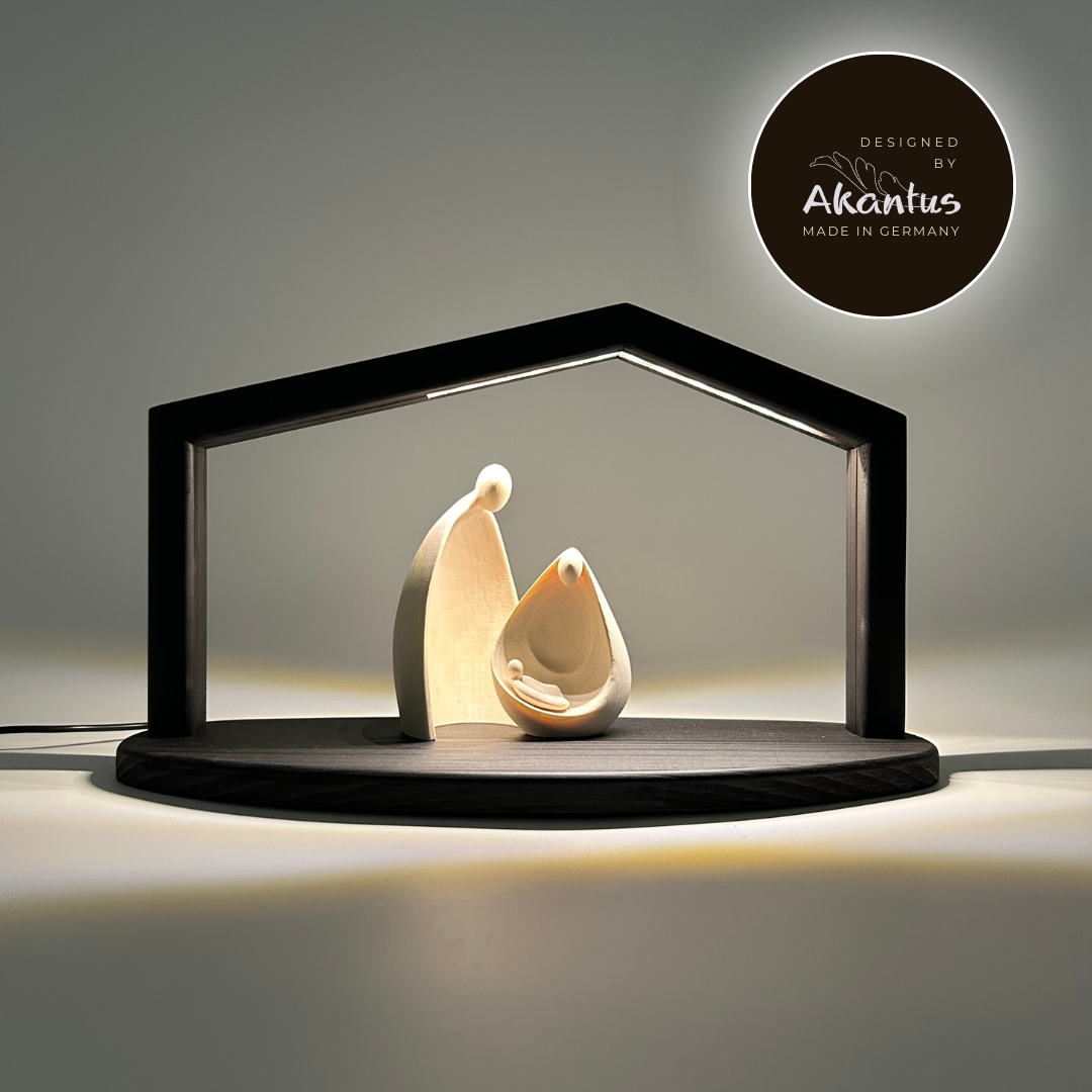 Heilige Familie Ambiente Design mit Stall Akantus design grau