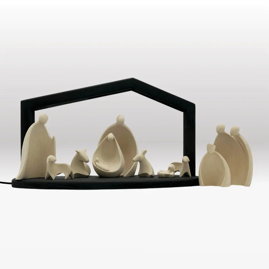 Krippenfiguren  Set (10 Figuren) von Ambiente Design mit Stall "Akantus Design" stone
