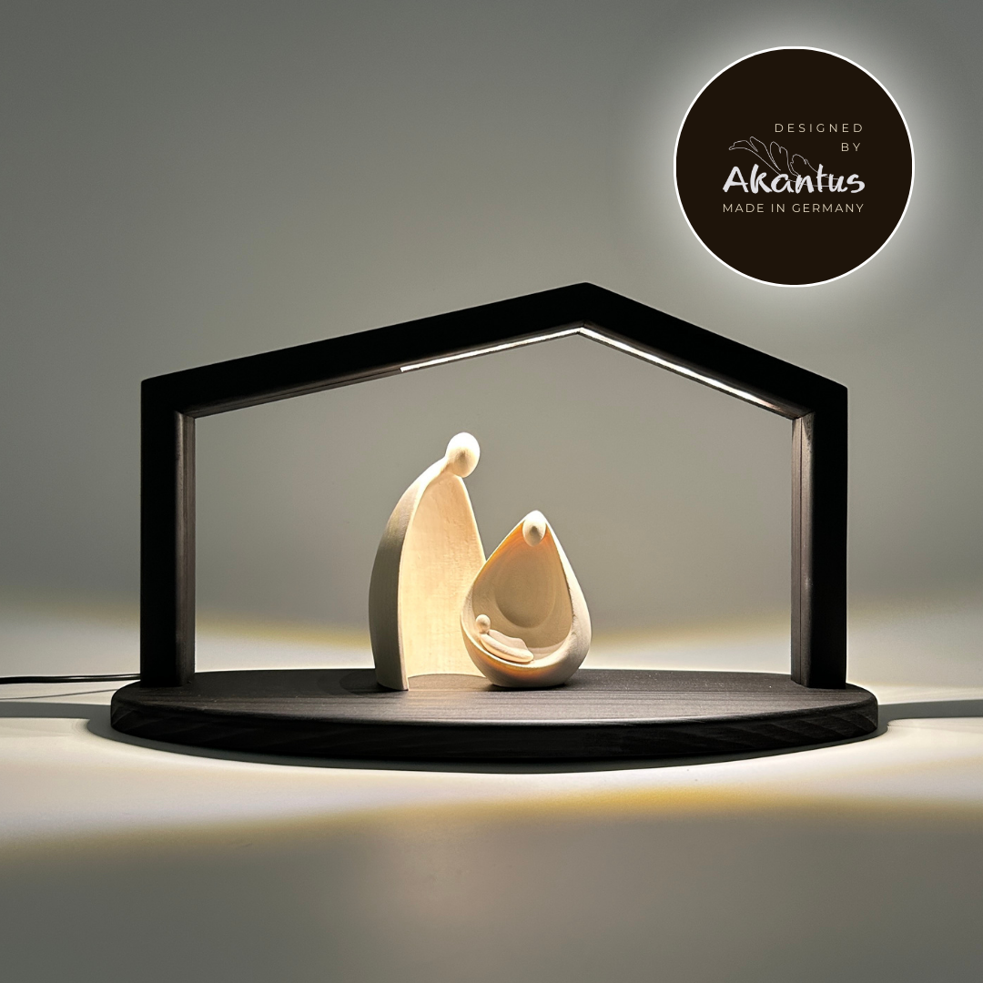 Heilige Familie Ambiente Design mit Stall Akantus design schwarz