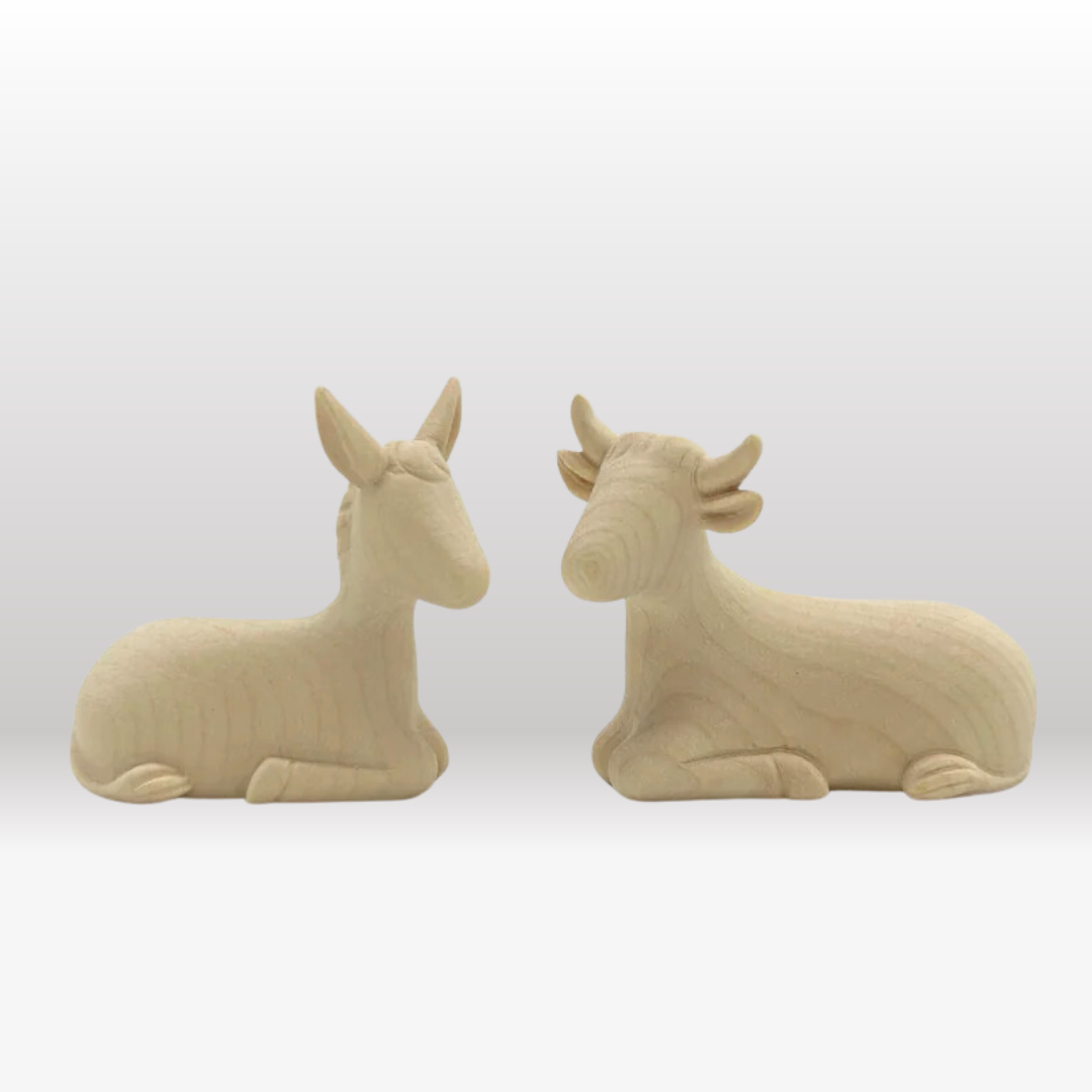 2er Set Tiere Krippenfiguren von Leonardo natur