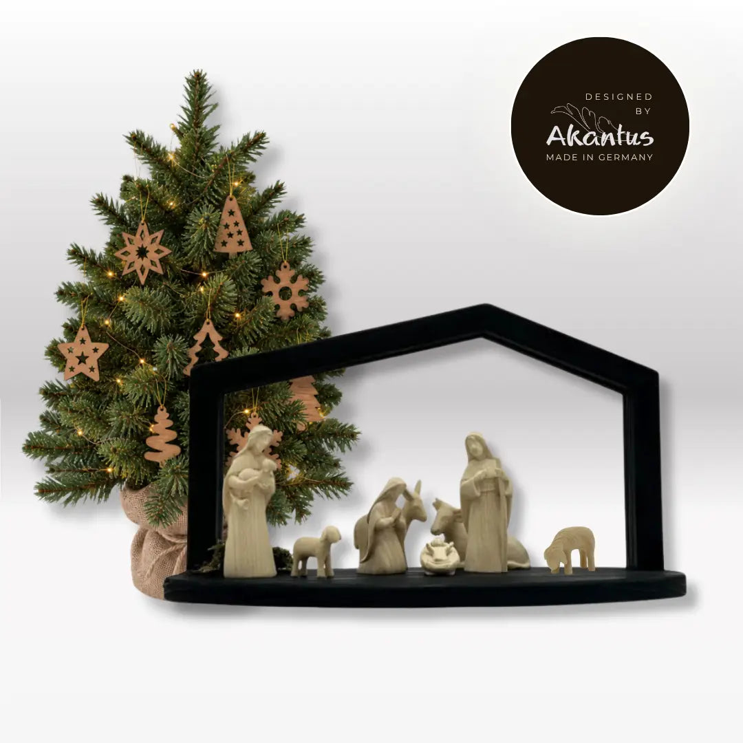 Adventskalender Nr. 2: von Akantus natur mit Stall "Akantus Design"schwarz