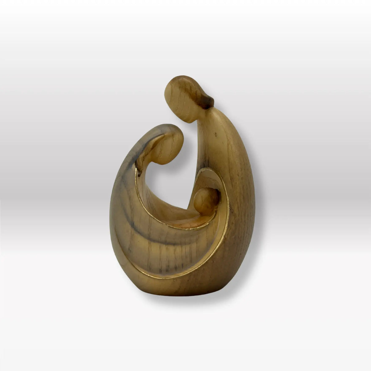 SACRA FAMIGLIA CON CAPANNA PRESEPE "AKANTUS DESIGN" NATURAL (2 FIGURE) - PRESEPE AMBIENTE DESIGN