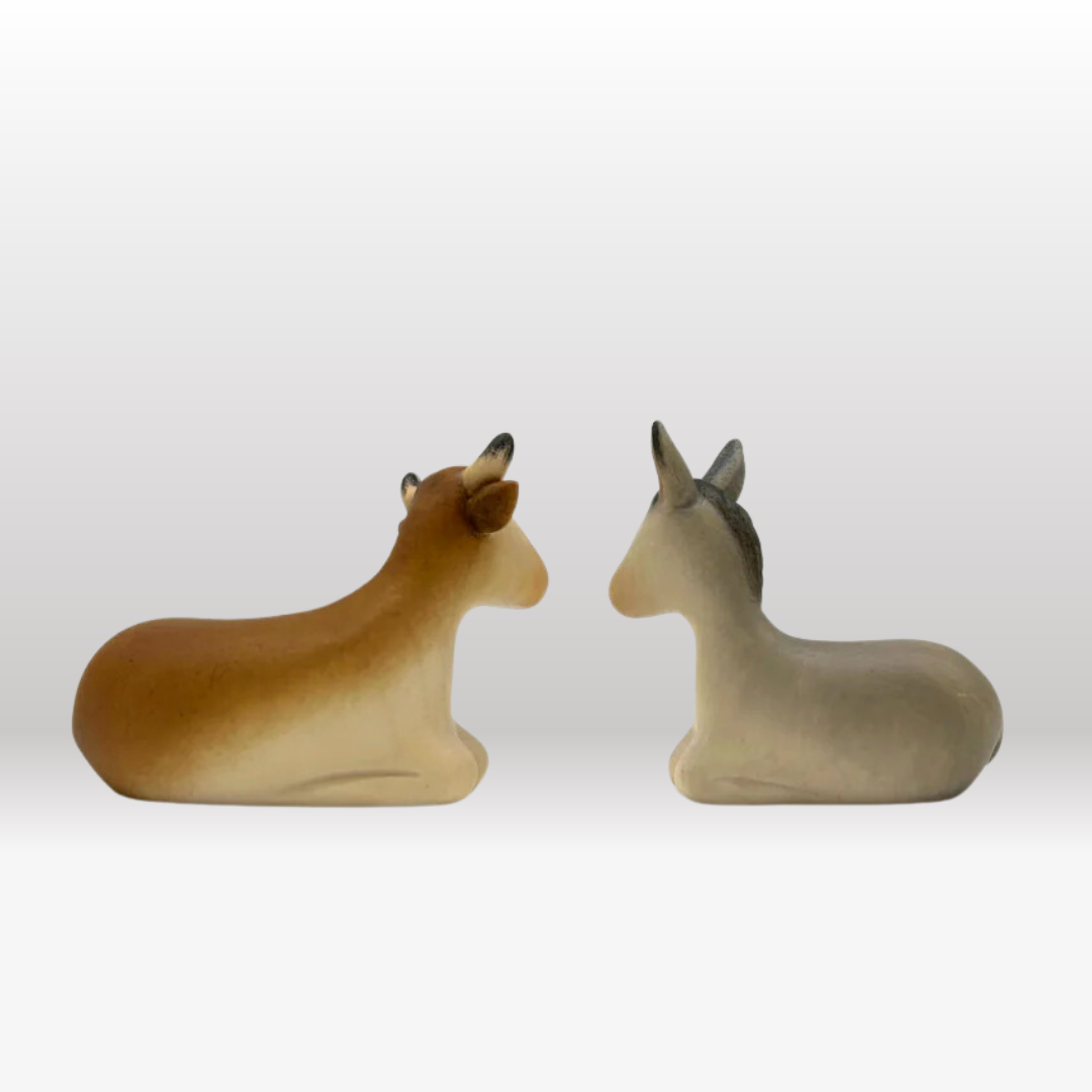 2er Set Tiere Krippenfiguren von Leonardo bemalt