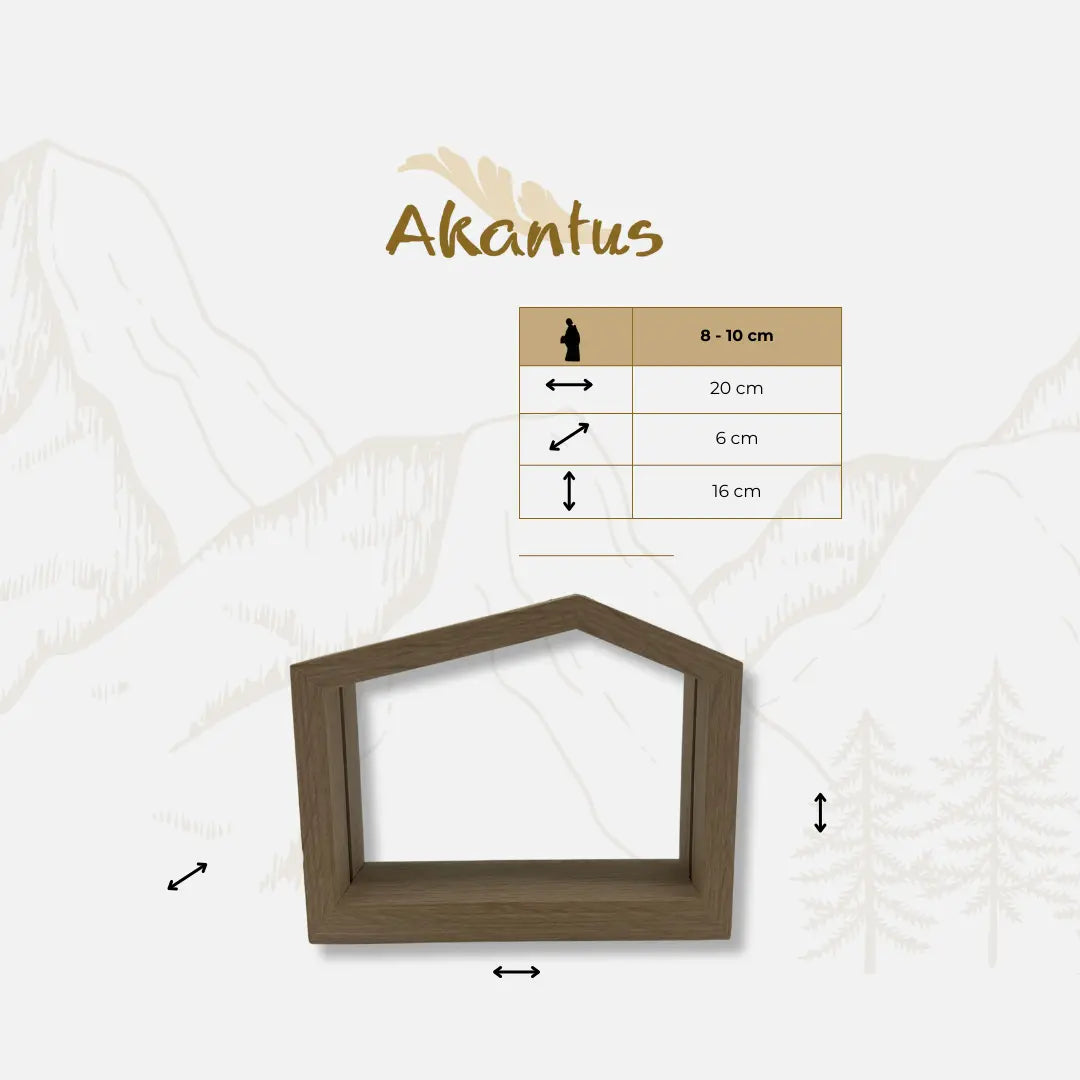 Familienhaus "Akantus Design" Eiche natur
 Größentabelle