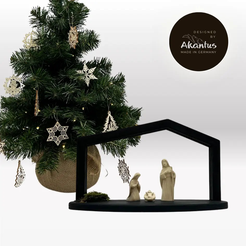 Adventskalender Nr. 3: von Akantus natur mit Stall "Akantus Design" schwarz