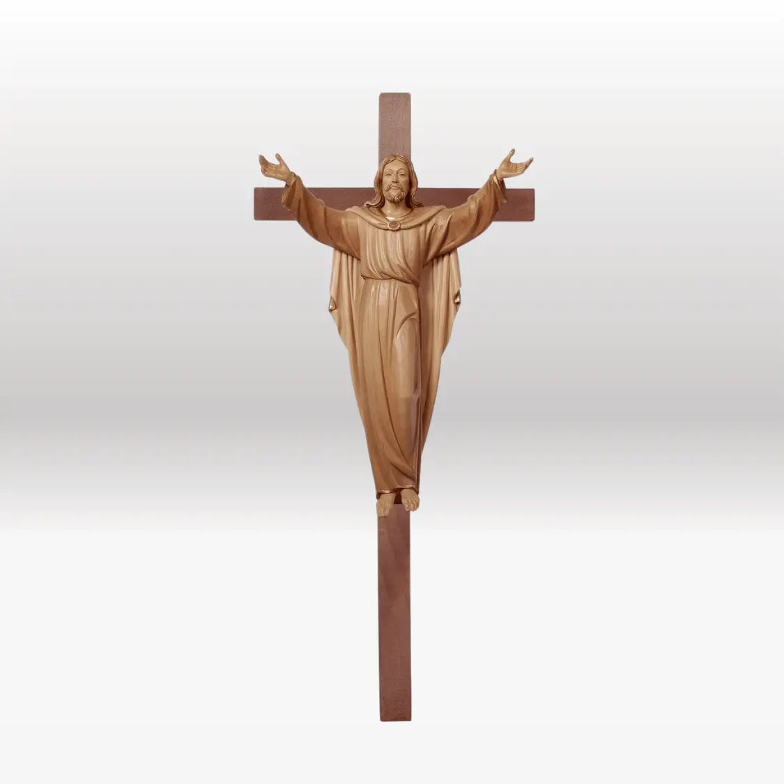 Auferstandener Christus 3-fach gebeizt auf geraden Balken