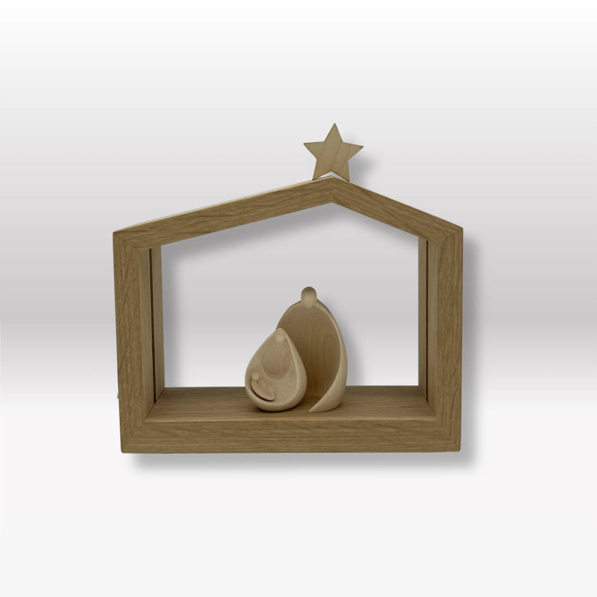 Heilige Familie (2 Figuren) von Ambiente Design natur mit Familienhaus: "Akantus Design" Eiche